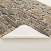 Rustieke stenen muur, getextureerde decor sherpa deken (3/4)