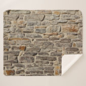 Rustieke stenen muur, getextureerde decor sherpa deken (Voorkant (horizontaal))
