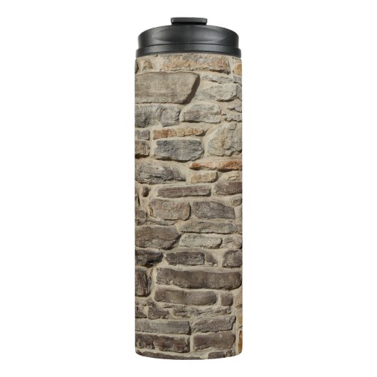 Rustieke stenen muur, getextureerde decor thermosbeker (Voorkant)