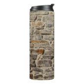 Rustieke stenen muur, getextureerde decor thermosbeker (Gedraaid links)