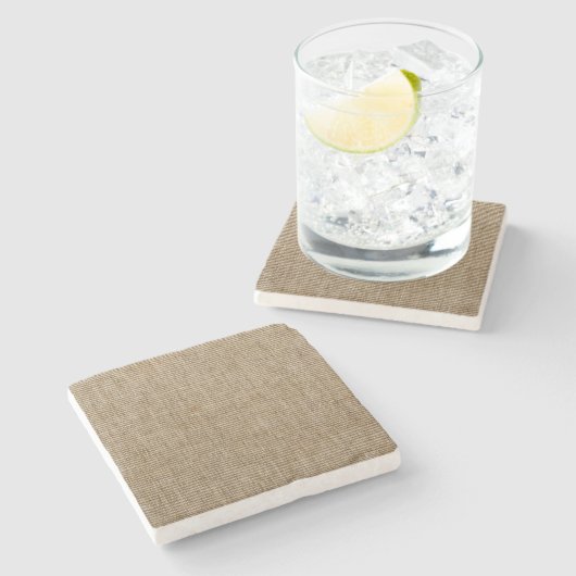 Rustieke stenen onderzetter – burlap- en natuurpat (Zijkant)