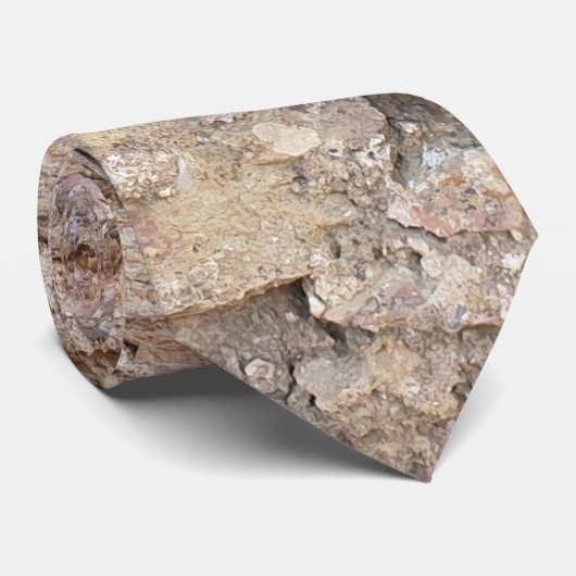 Rustieke stenen textuur in bruine tinten van de aa stropdas (Opgerold)