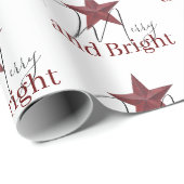 Rustieke ster Kerst & Licht  Cadeaupapier (Rol Hoek)