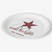 Rustieke ster Merry & Bright gepersonaliseerd Papieren Bordje (Gekanteld)