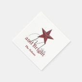 Rustieke ster Merry & Bright gepersonaliseerd Servet (Hoek)