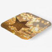 Rustieke sterren en kerstverlichting papieren bordje (Gebogen)