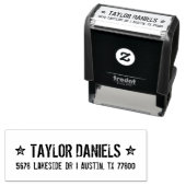 Rustieke sterren retour adres stempel (In situ)