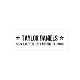 Rustieke sterren retour adres stempel