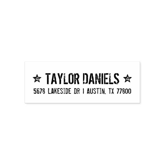 Rustieke sterren retour adres stempel (Design)