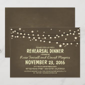Rustieke Sterrennacht Lights repetitie diner Kaart (Voorkant / Achterkant)