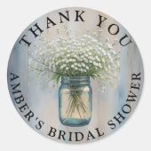Rustieke sticker met baby’s breath in een potje al (Voorkant)