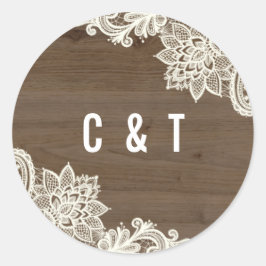 Rustieke Stickers van hout en kant