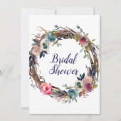 Rustieke Sticks Bloemenkrans Modern Vrijgezellenfe Kaart (Voorkant)