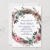 Rustieke Sticks Bloemenkrans Modern Vrijgezellenfe Kaart (Achterkant)