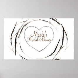 Rustieke Sticks Twigs takken krans banner Poster