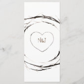 Rustieke Sticks Twigs takken krans bruiloft menu (Achterkant)