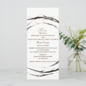 Rustieke Sticks Twigs takken krans bruiloft menu (Staand voorkant)