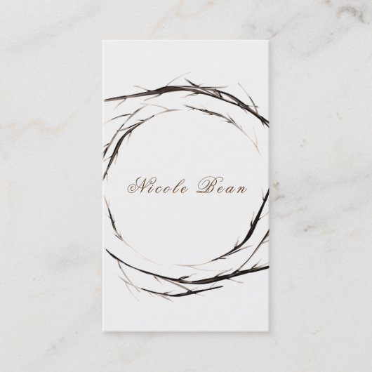 Rustieke Sticks Twigs takken krans op maat Elegant Visitekaartje (Voorkant)