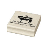 Rustieke stier silhouet familie adres rubberstempel (Stempel)