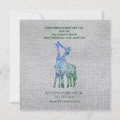 Rustieke stijl Valentijn uitnodiging met Giraffes (Achterkant)