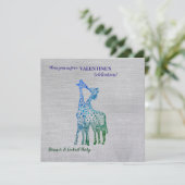 Rustieke stijl Valentijn uitnodiging met Giraffes (Staand voorkant)