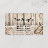 Rustieke stijl visitekaartje sjabloon houten patro (Achterkant)