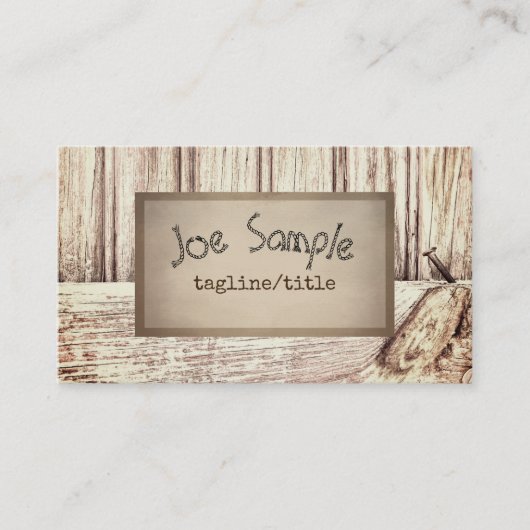 Rustieke stijl visitekaartje sjabloon houten patro (Voorkant)