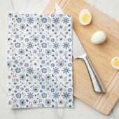 Rustieke stijl: zachte strepen met bloemaccenten theedoek (Quarter Fold)