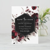 Rustieke stijlvolle Bourgondische bruiloft Save The Date (Staand voorkant)