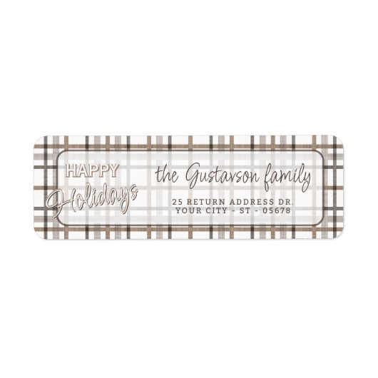 Rustieke stijlvolle elegante plakpatroon vakantie etiket (Voorkant)