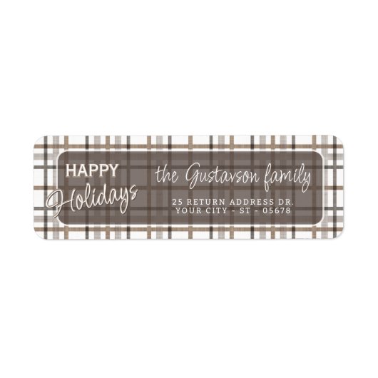 Rustieke stijlvolle elegante plakpatroon vakantie etiket (Voorkant)