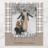 Rustieke stijlvolle elegante plakpatroon vakantie wijn etiket (Enkel label)