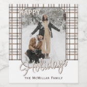 Rustieke stijlvolle elegante plakpatroon vakantie wijn etiket (Enkel label)