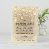 Rustieke stijlvolle Mason Jars repetitie diner Kaart (Staand voorkant)