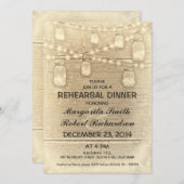 Rustieke stijlvolle Mason Jars repetitie diner Kaart (Voorkant / Achterkant)