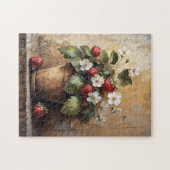 Rustieke Stilleven Aardbei Plant in een Pot Legpuzzel (Horizontaal)