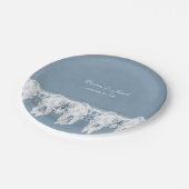 Rustieke Stof Blauw Witte Koeien Schedels Patroon  Papieren Bordje (Gekanteld)