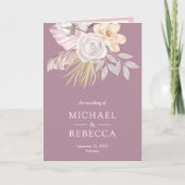 Rustieke Stof Mauve Roze Bloemige QR Code Trouwen (Voorkant)