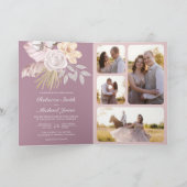 Rustieke Stof Mauve Roze Bloemige QR Code Trouwen (Binnen)