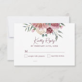 Rustieke Stof Roos Waterverf Bloem Zwarte RSVP Uit (Achterkant)