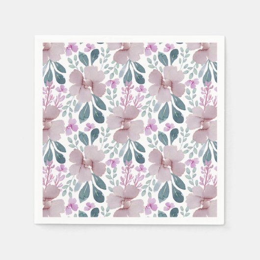 Rustieke Stof Roze Bloemengewas Servet (Voorkant)