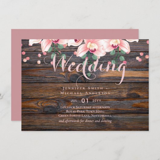 Rustieke Stof Roze Roze Bloemige Trouw (Voorkant / Achterkant)