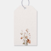 Rustieke Stof Roze Wilde Bloem Doop Bedankje Cadeaulabel (Achterkant)