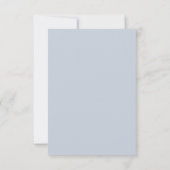 Rustieke Stofblauw Bloemige Trouwrepetitie Kaart (Achterkant)