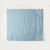 Rustieke Stofblauwe Achtergrond Bruidsdouche Wandkleed (Voorkant (horizontaal))