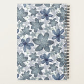 Rustieke Stofblauwe Bloemige Trouwplanner Planner (Achterkant)