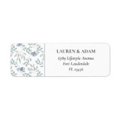Rustieke Stofblauwe Eucalyptus Adres Etiket (Voorkant)
