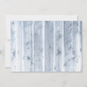 Rustieke Stofblauwe Houten Botanische Trouwrecepti Kaart (Achterkant)