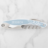 Rustieke Stofblauwe Kurkentrekker Wijnflesopener (Voorkant)