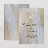 rustieke stoffige blauwe krans waterverf | Confirm Kaart (Voorkant / Achterkant)